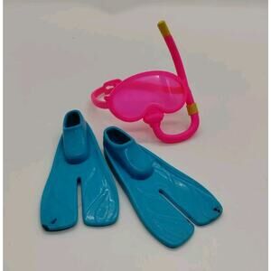 BARBIE - Fins Flippers Blue - Scuba Snorkling - With Mask (LOL)